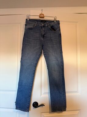 Classic Men's Blue Straight-Leg Jeans from hamermade